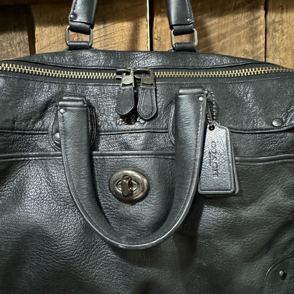 Black studded coach leather crossbody - Picture 7 of 11